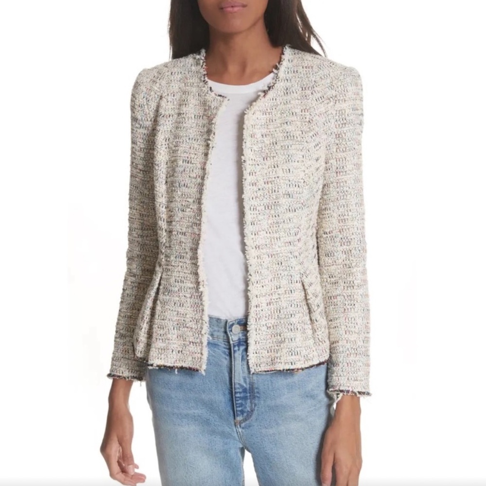 Rebecca Taylor Women's Tweed Jacket - Cream